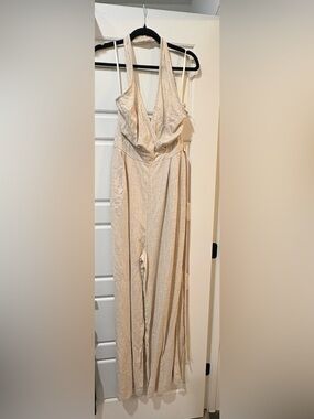 Fashion Nova Linen Wide Leg Jumpsuit
